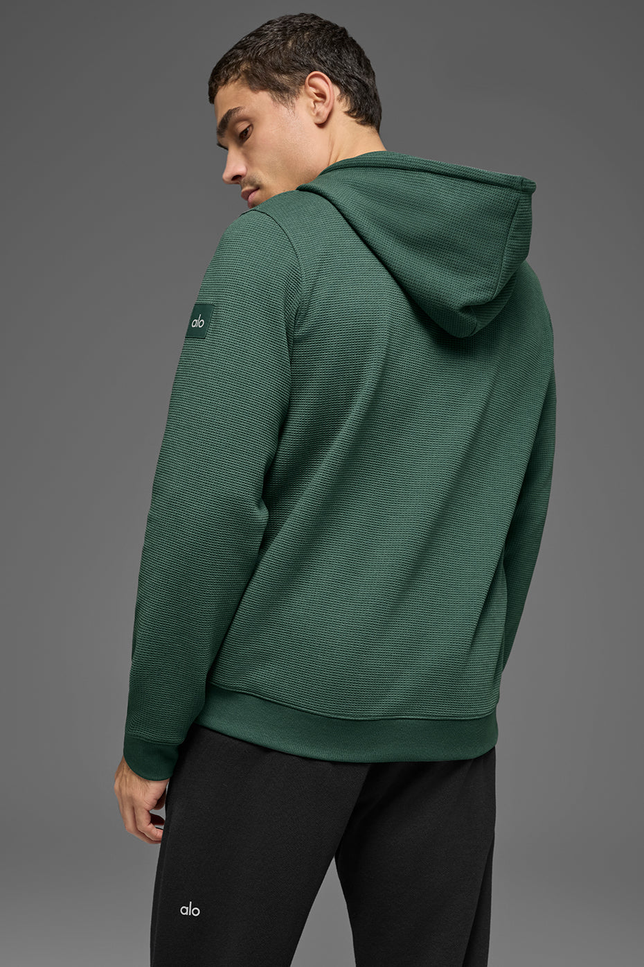 Sweat À Capuche Gaufré Lounge - Clover Green