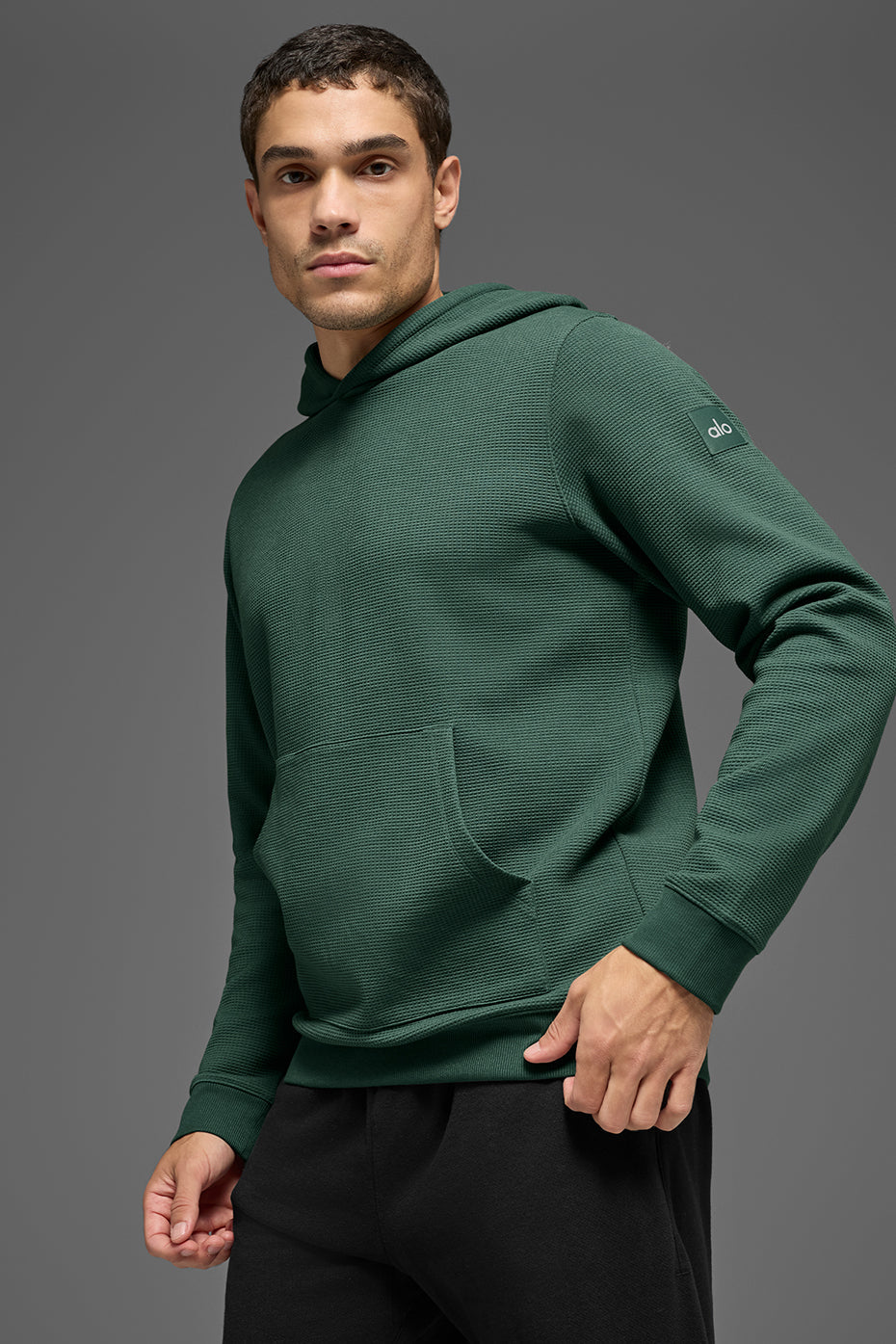 Sweat À Capuche Gaufré Lounge - Clover Green