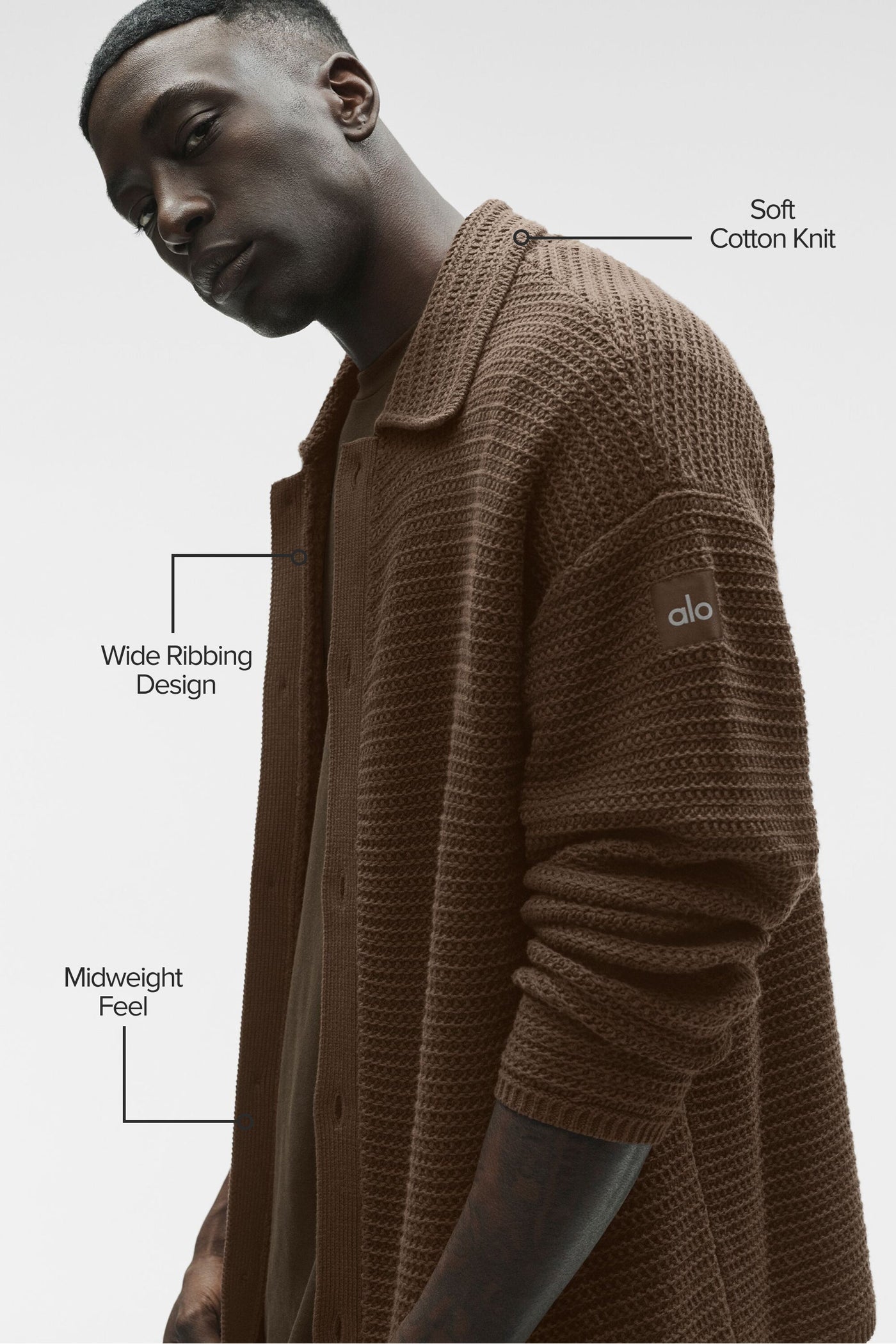 Chemise Manches Longues En Maille Shift - Espresso