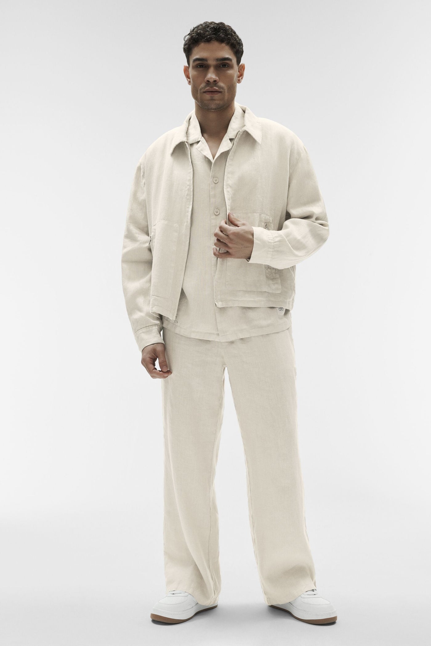 Veste Zippée Linen Days - Bone