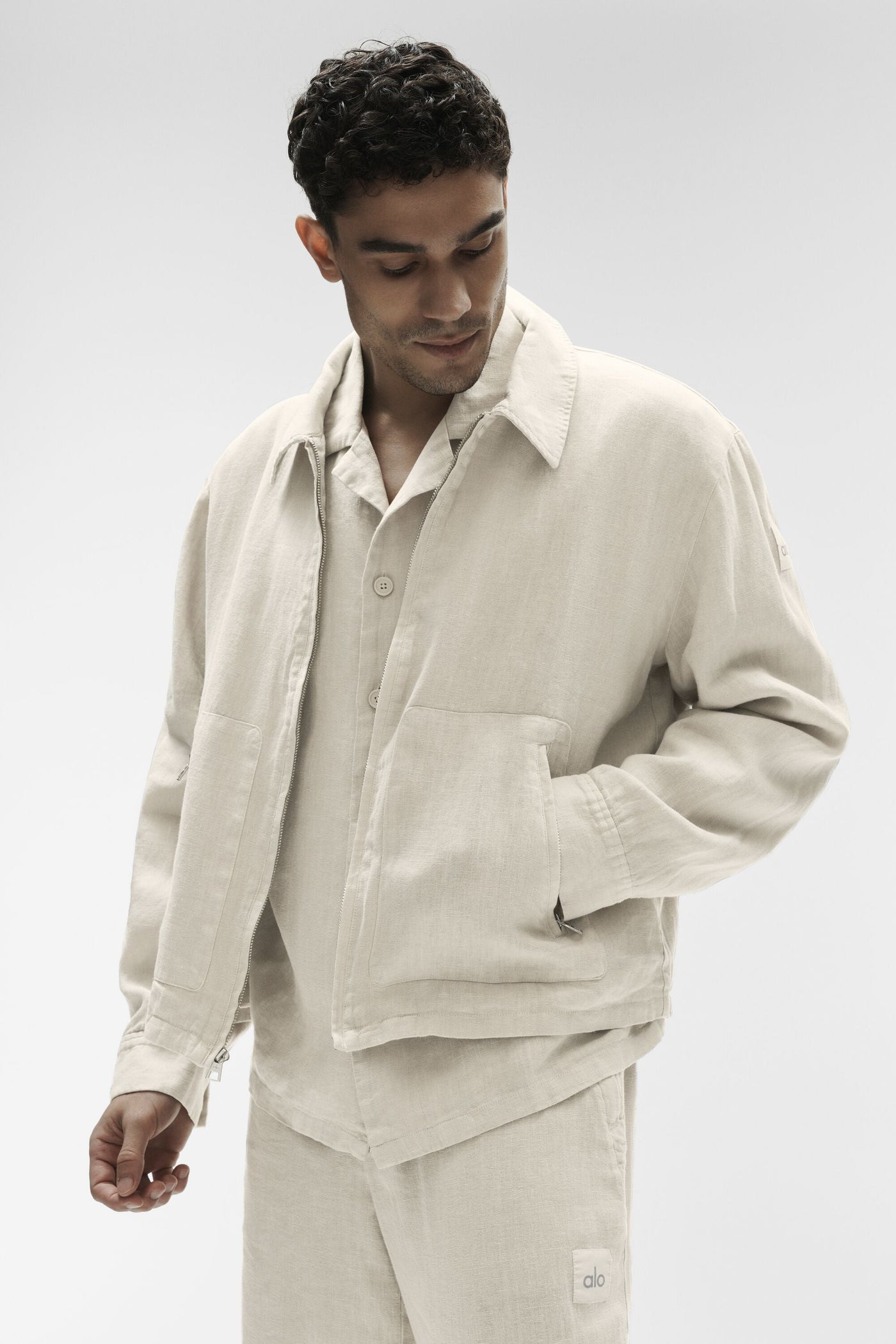 Veste Zippée Linen Days - Bone