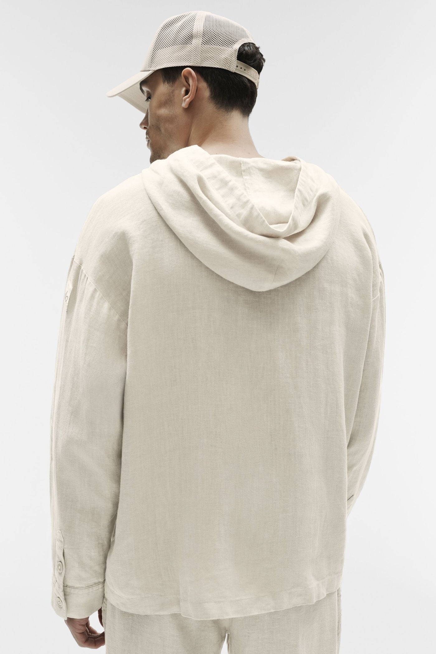Veste À Capuche Boutonnée Linen Days - Bone
