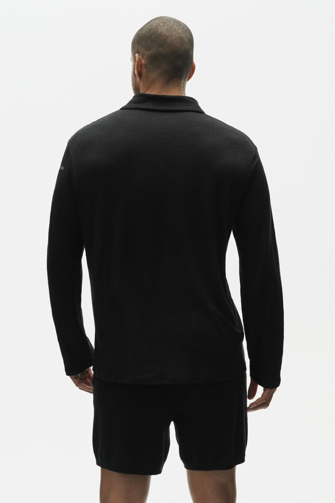 Pull Manches Longues En Jersey De Lin Coastal - Noir