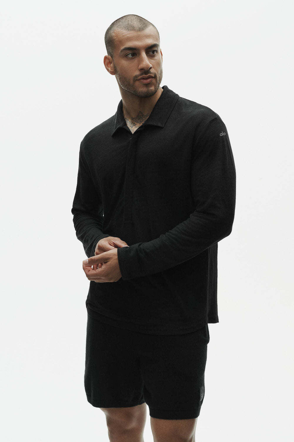 Pull Manches Longues En Jersey De Lin Coastal - Noir