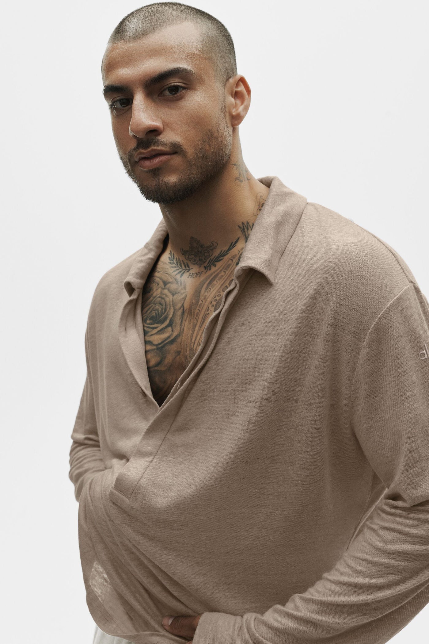 Pull Manches Longues En Jersey De Lin Coastal - Gravel