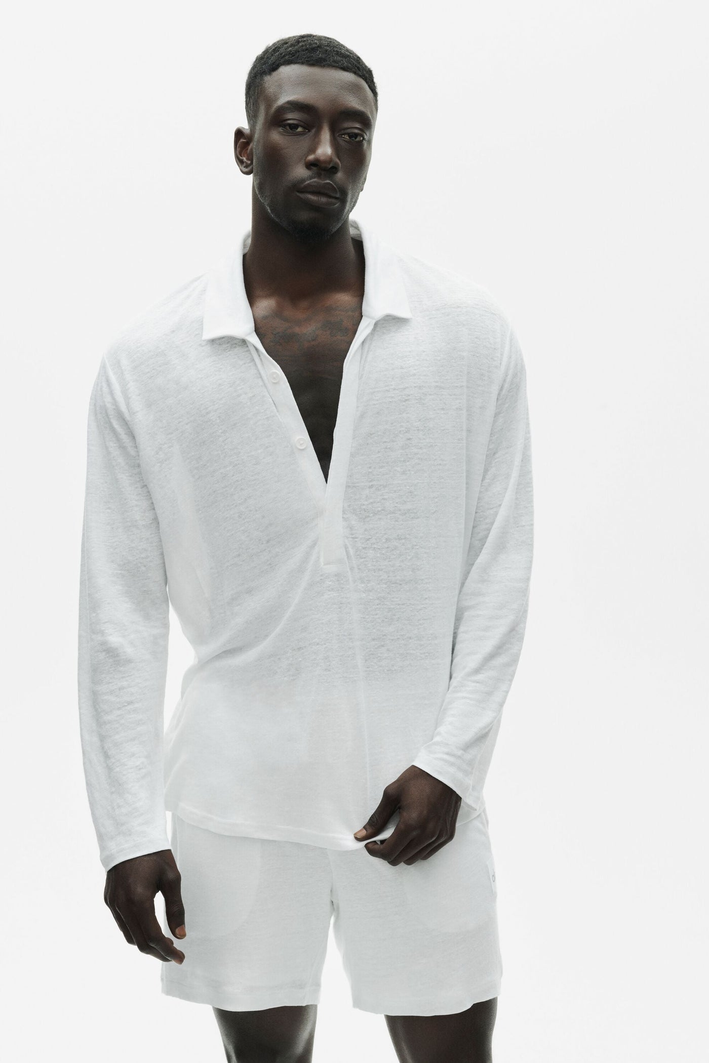 Pull Manches Longues En Jersey De Lin Coastal - Blanc