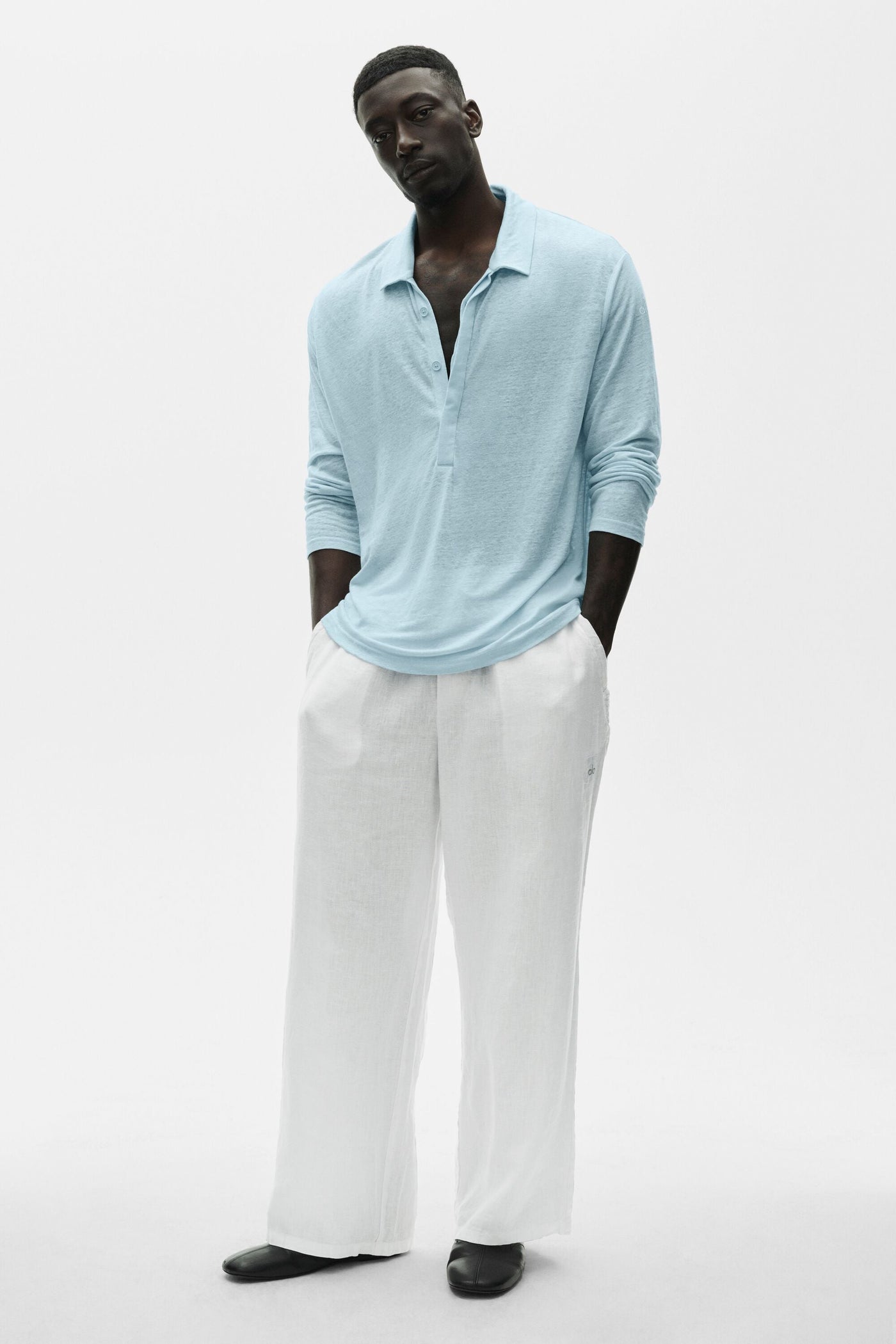 Pull Manches Longues En Jersey De Lin Coastal - Seaside Blue