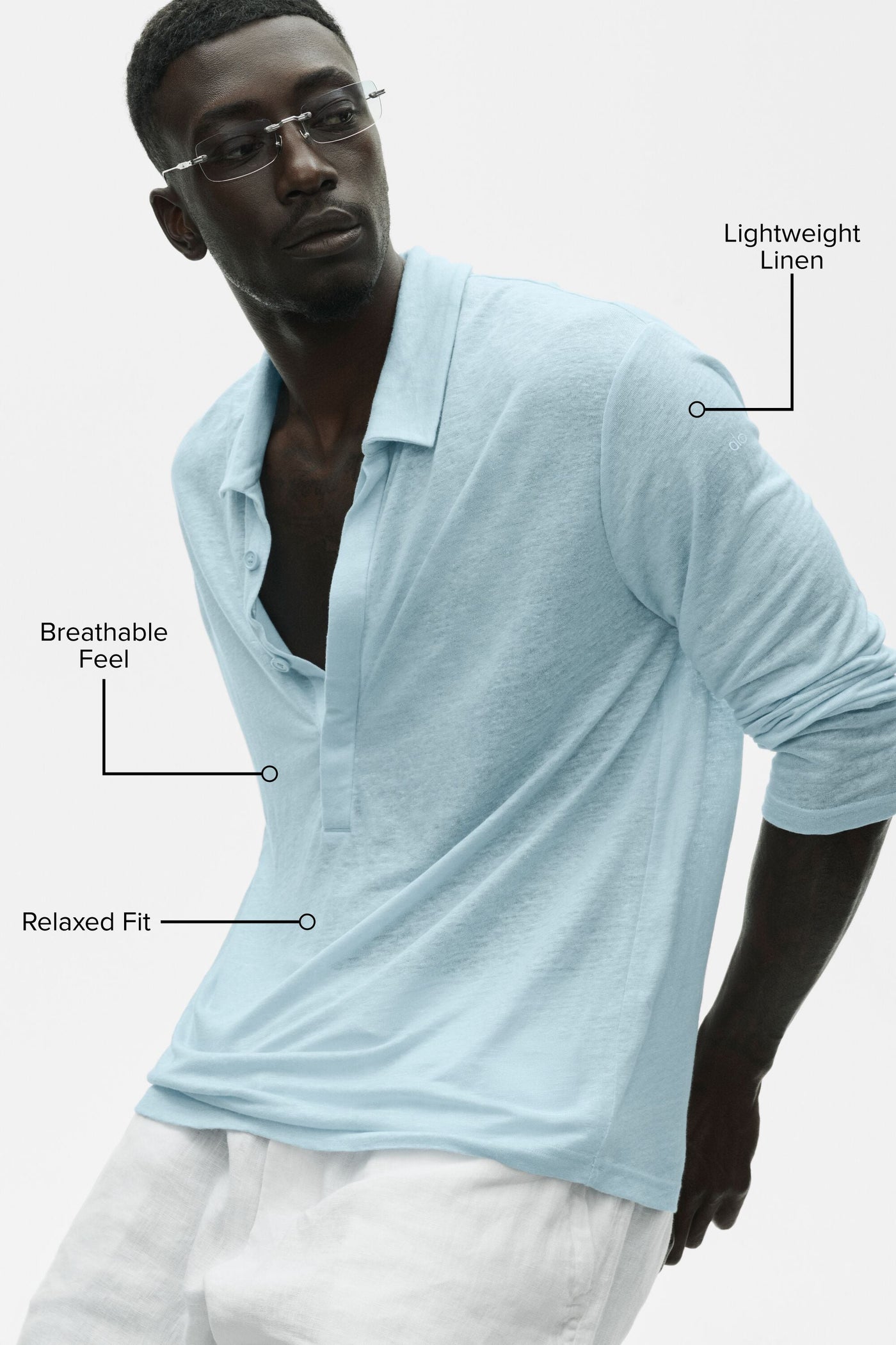 Pull Manches Longues En Jersey De Lin Coastal - Seaside Blue