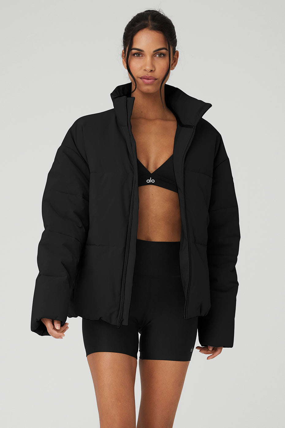 Doudoune En Tissu Stretch Street - Noir