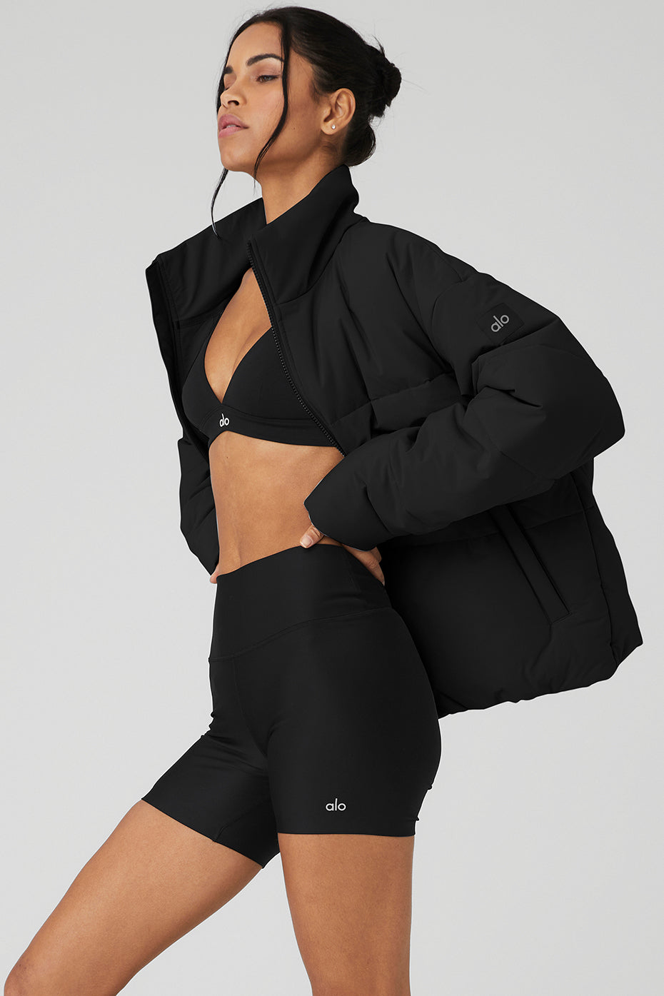 Doudoune En Tissu Stretch Street - Noir
