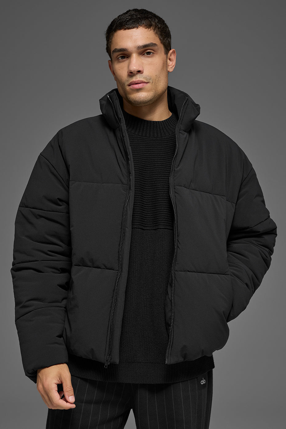 Doudoune En Tissu Stretch Street - Noir