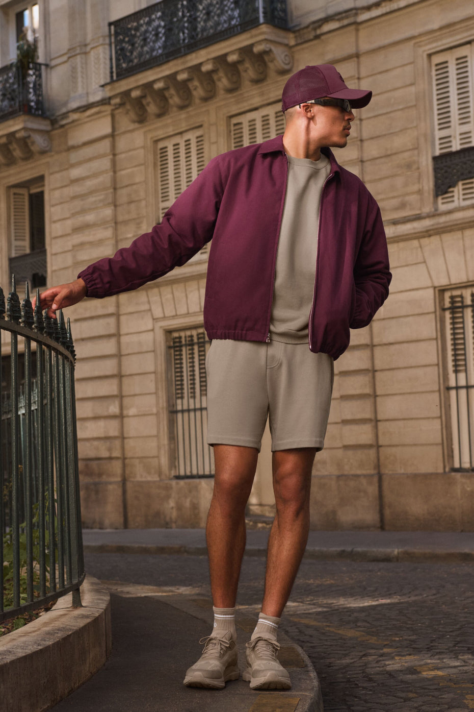 Veste En Toile De Coton Coaches - Burgundy