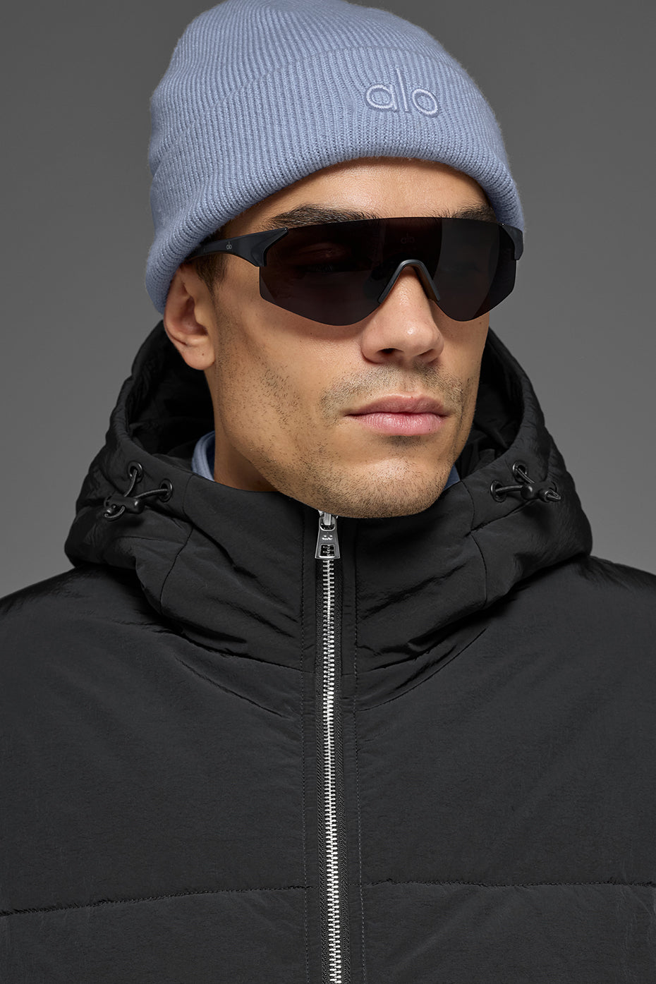 Doudoune À Capuche En Nylon Plissé Stage - Noir