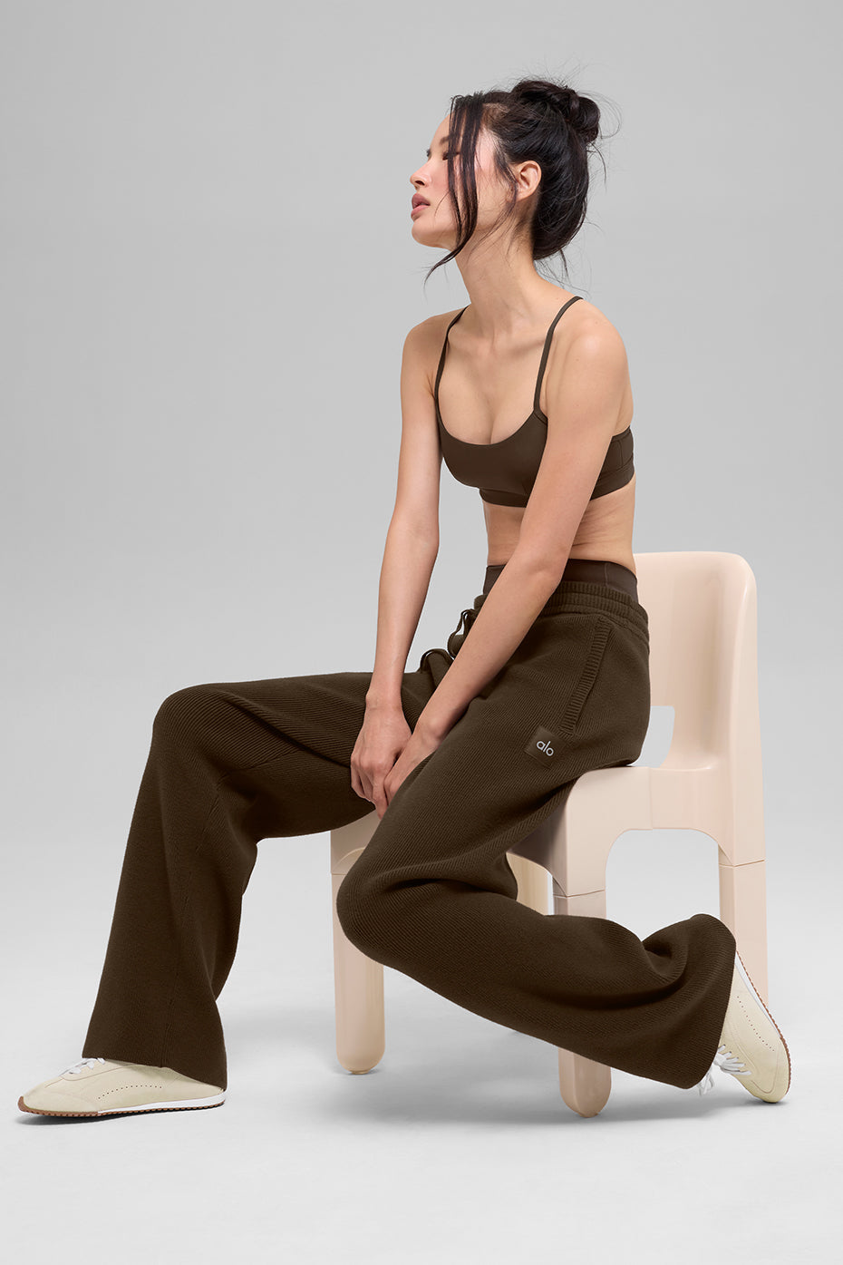 Pantalon De Survêtement Coupe Droite Scholar - Espresso