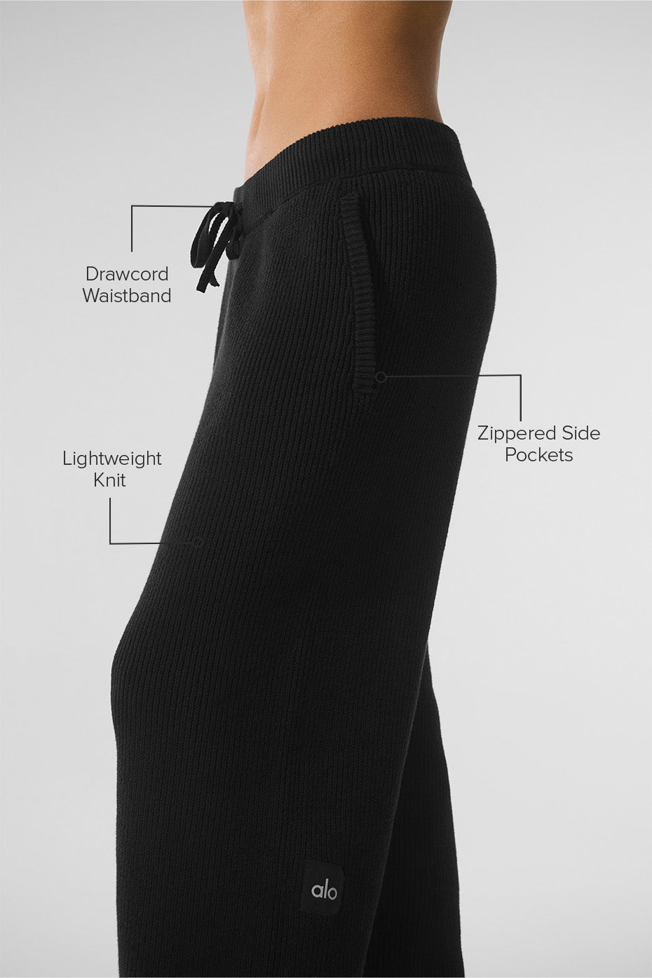 Pantalon De Survêtement En Maille Côtelée Domain - Noir