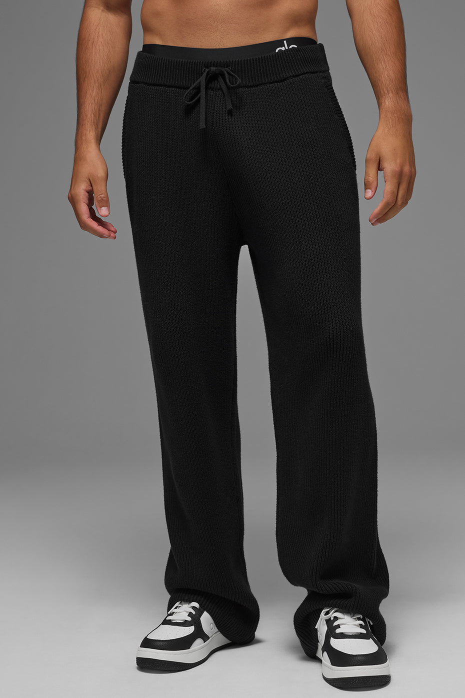 Pantalon De Survêtement En Maille Côtelée Domain - Noir