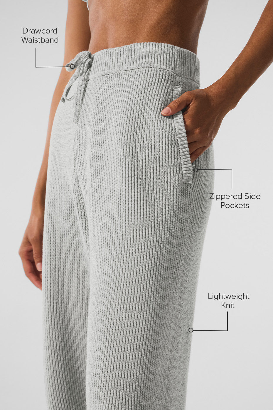 Pantalon De Survêtement En Maille Côtelée Domain - Athletic Heather Grey