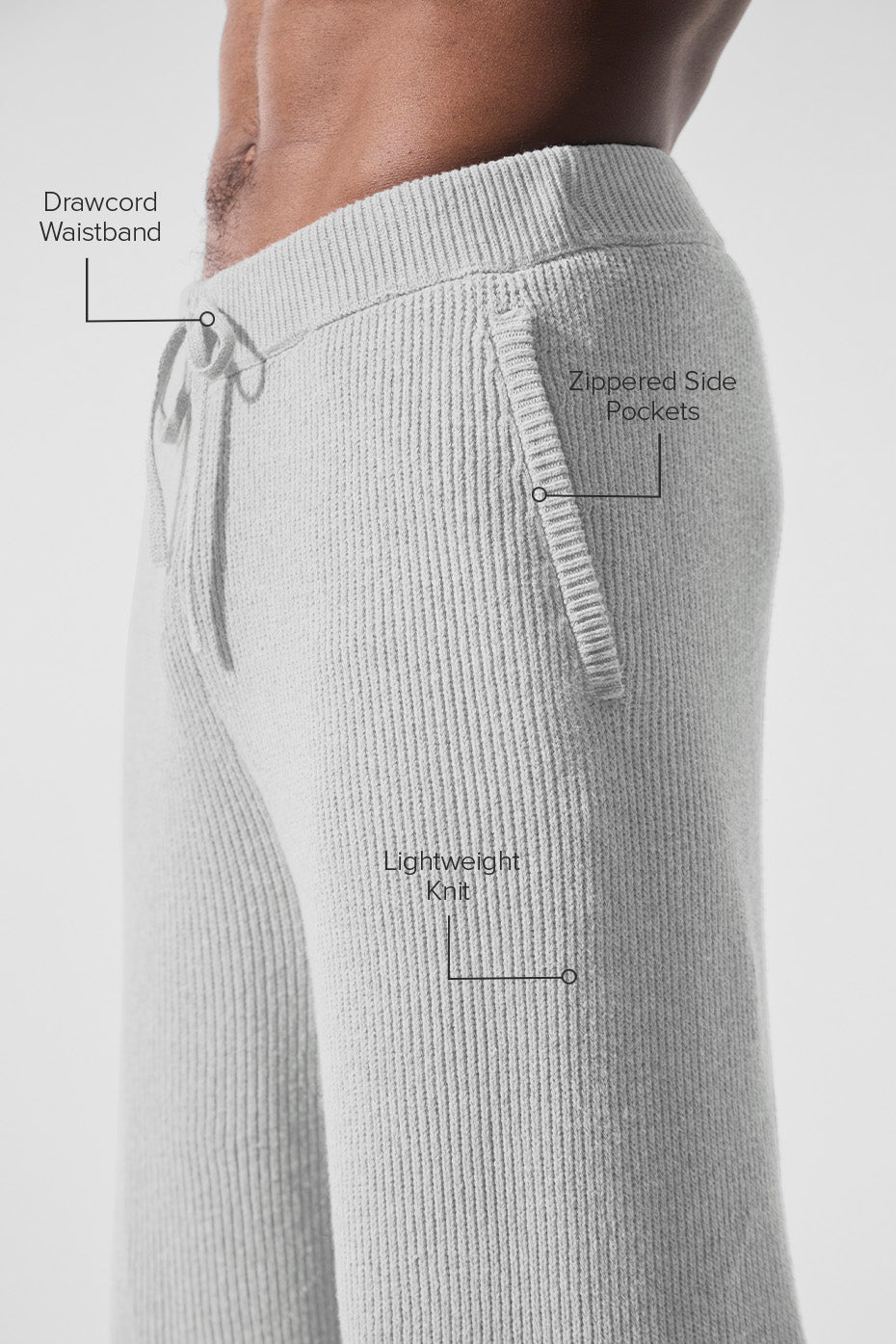 Pantalon De Survêtement En Maille Côtelée Domain - Athletic Heather Grey