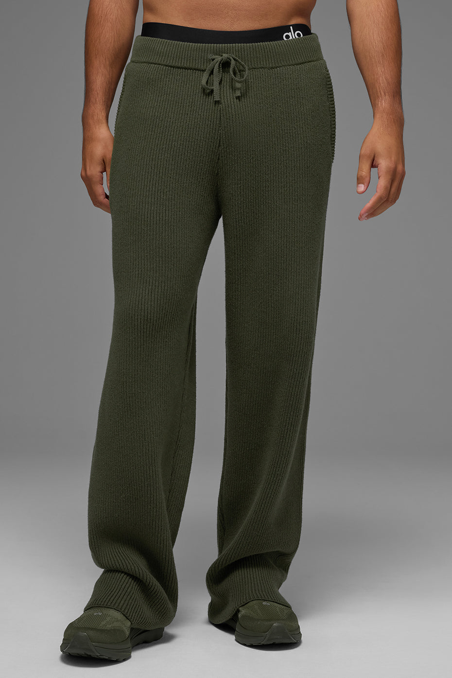 Pantalon De Survêtement En Maille Côtelée Domain - Green Olive