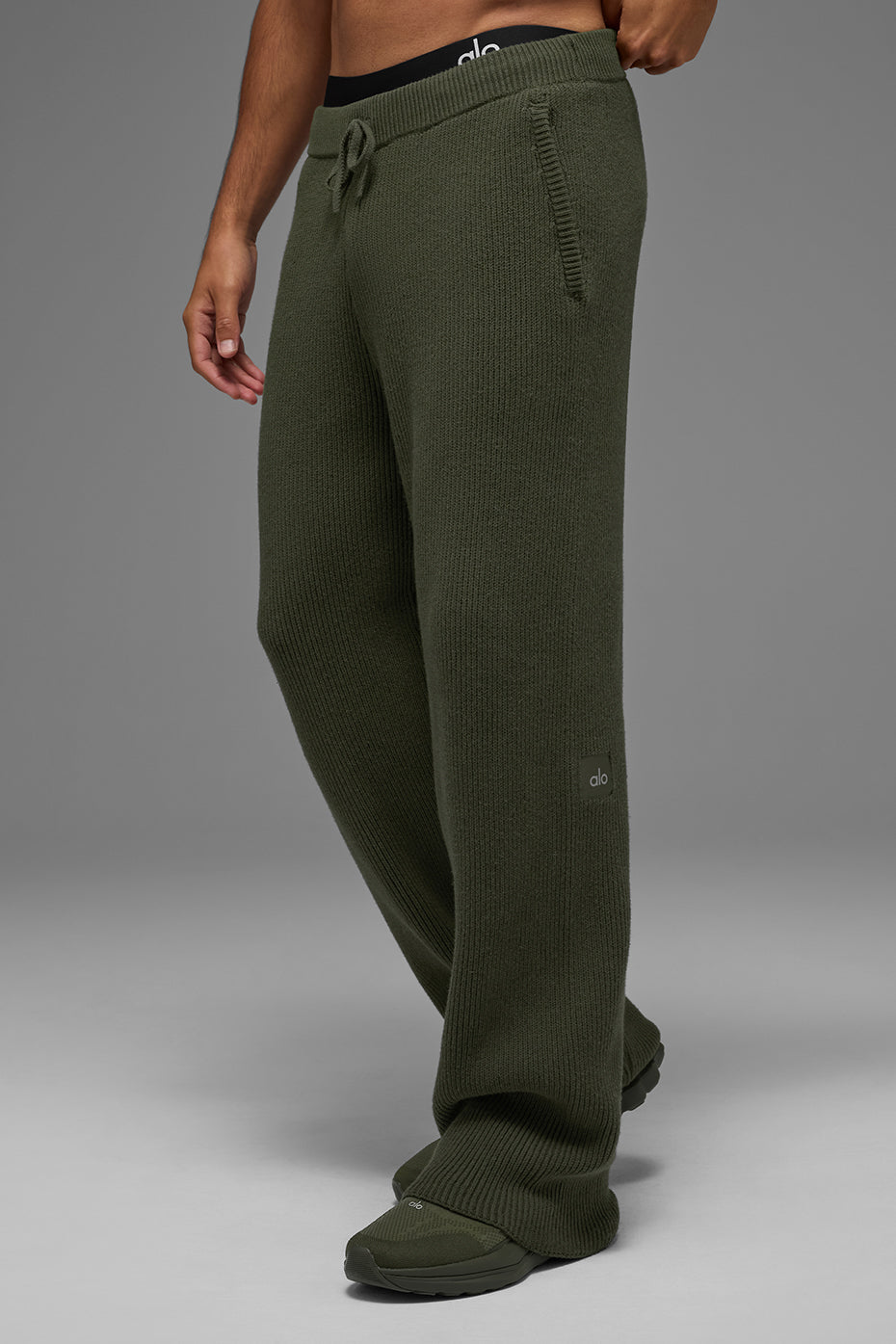 Pantalon De Survêtement En Maille Côtelée Domain - Green Olive