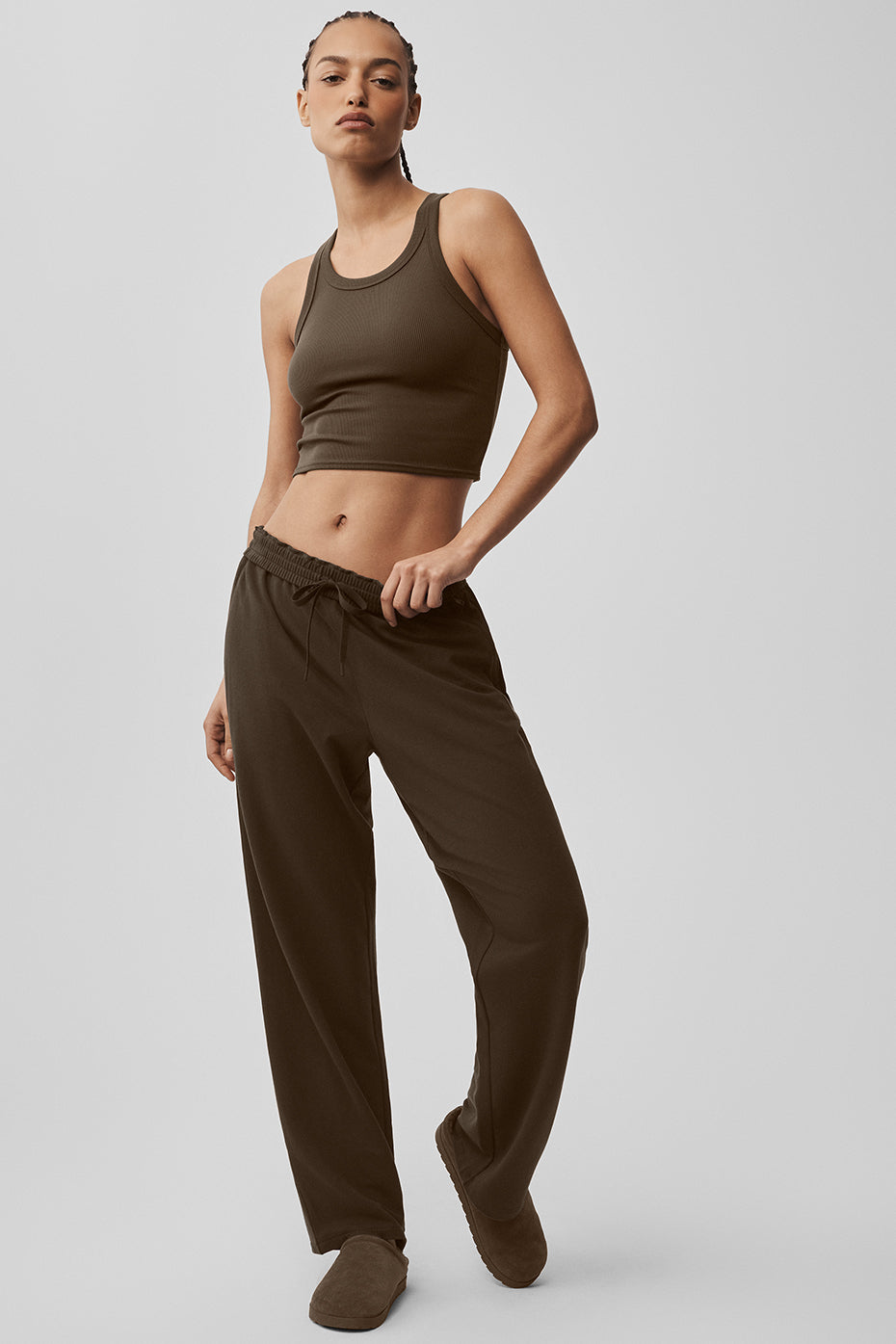 Pantalon Coupe Droite Double Take - Espresso