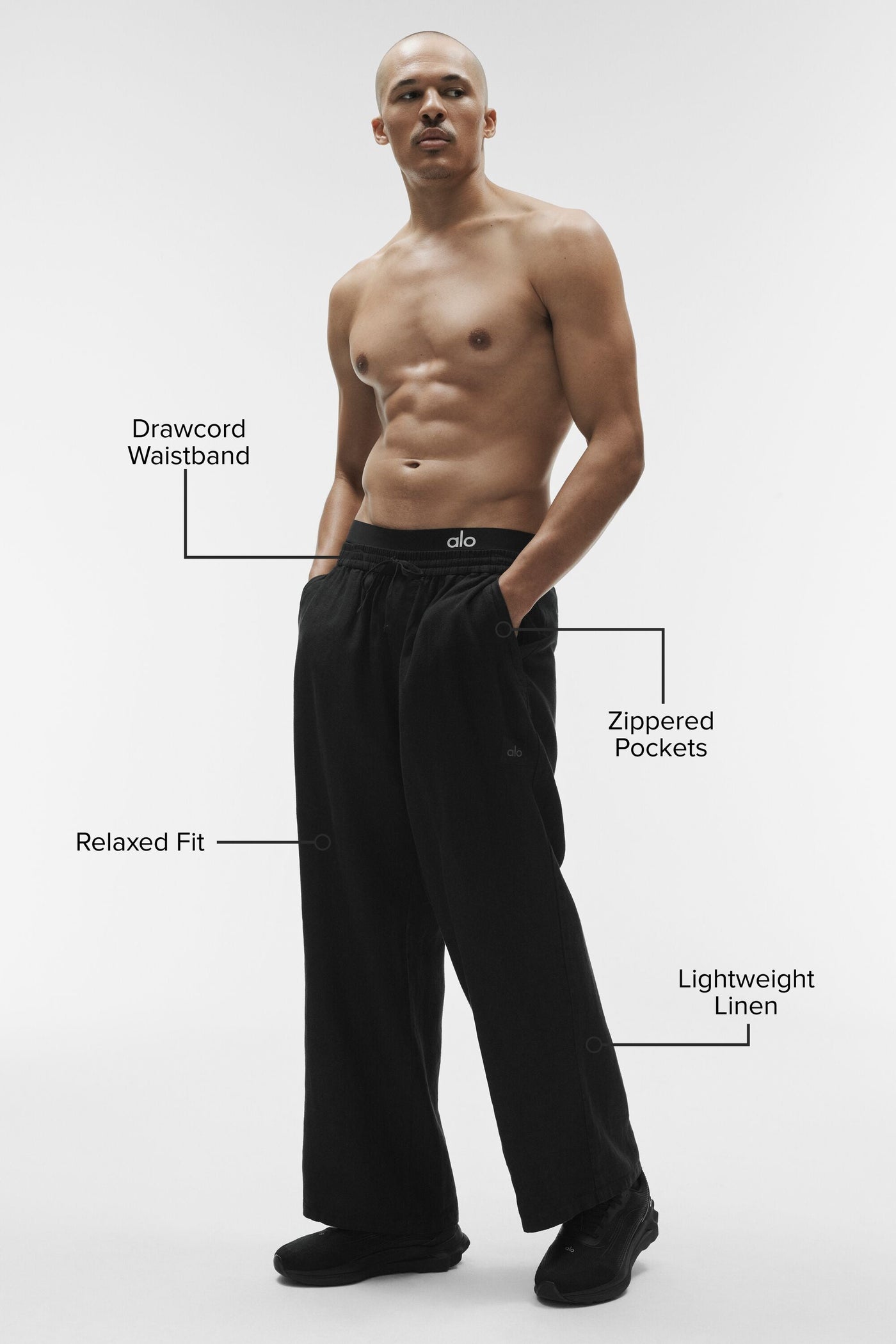 Pantalon Coupe Droite Linen Days - Noir