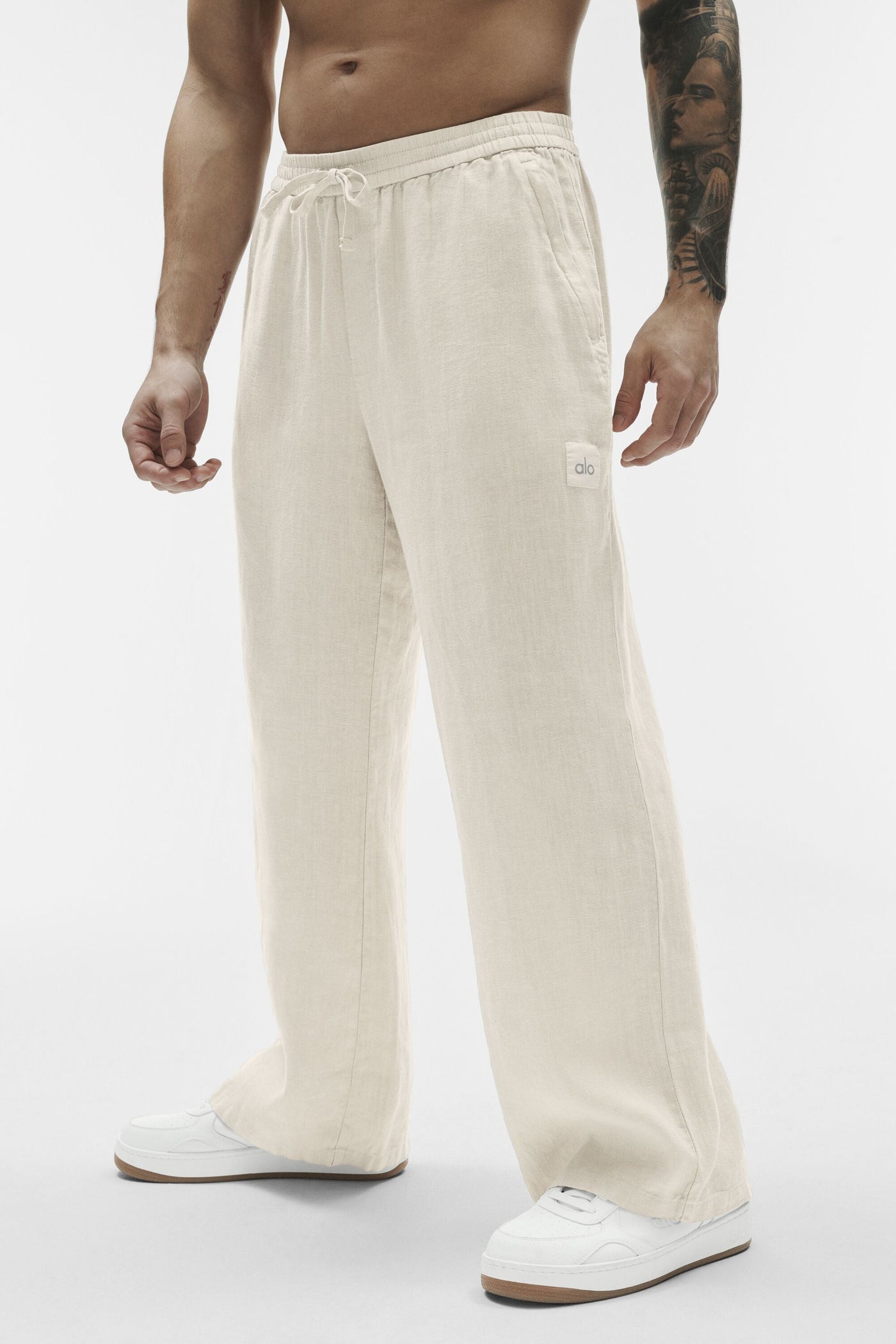 Pantalon Coupe Droite Linen Days - Bone