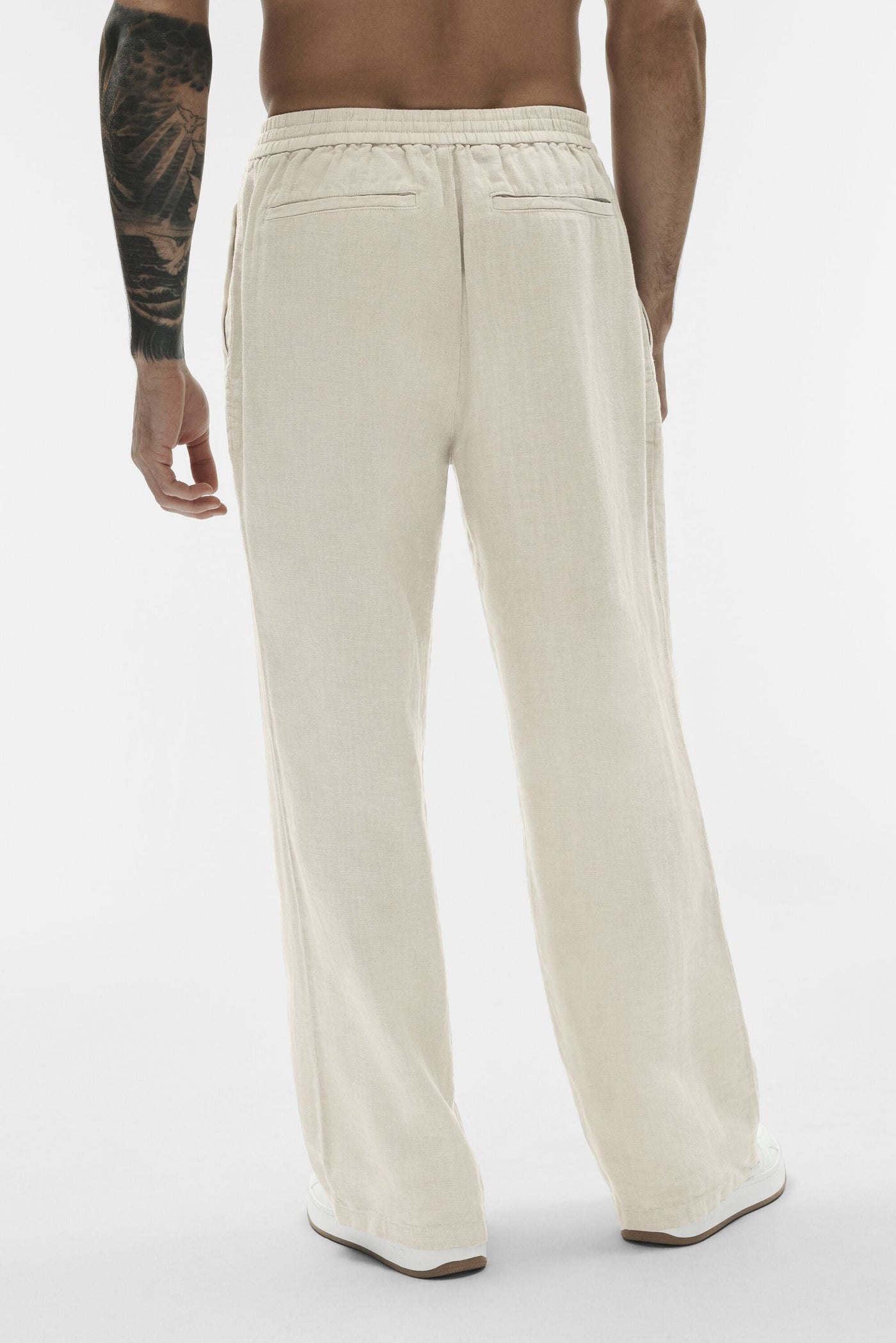 Pantalon Coupe Droite Linen Days - Bone