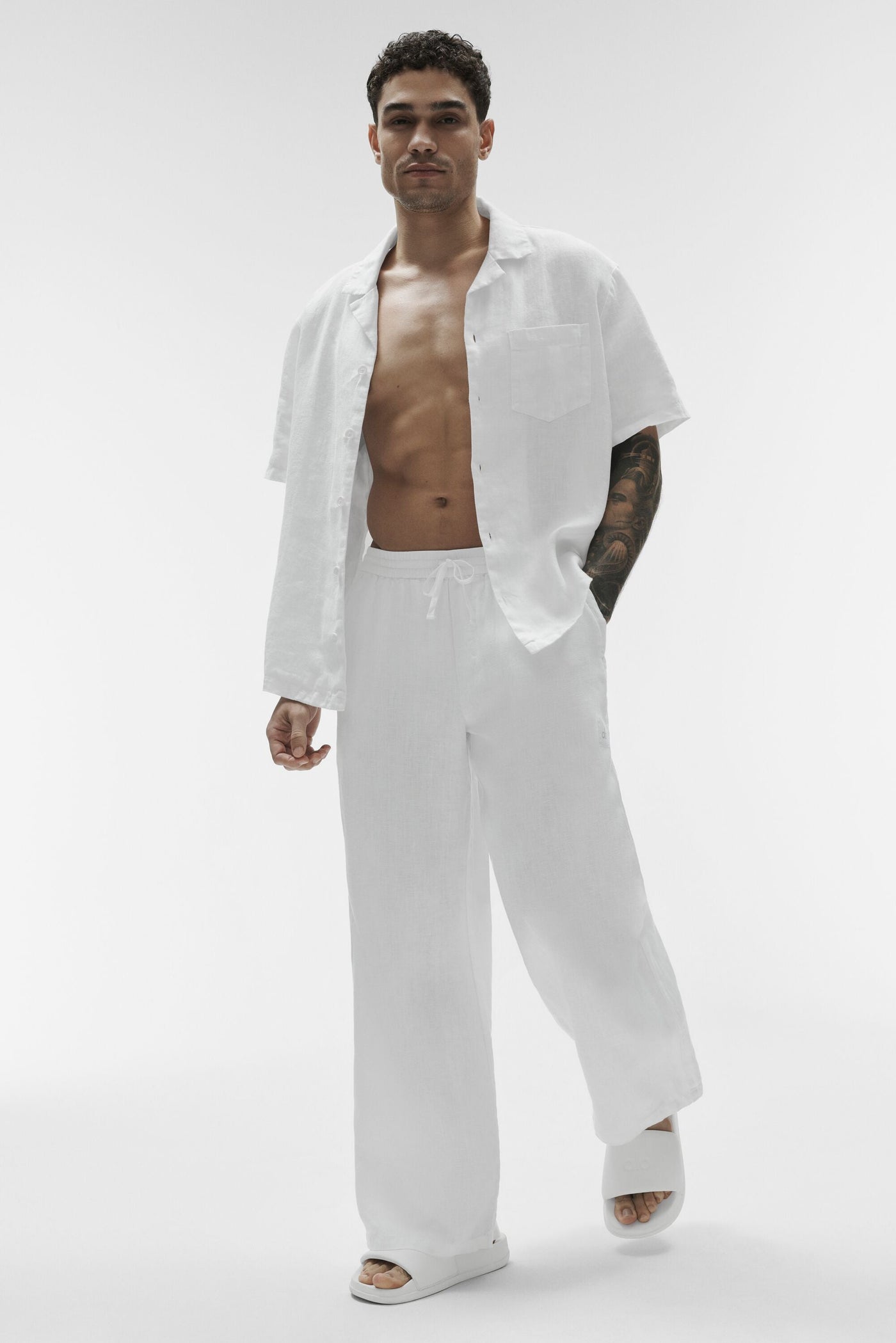 Pantalon Coupe Droite Linen Days - Blanc
