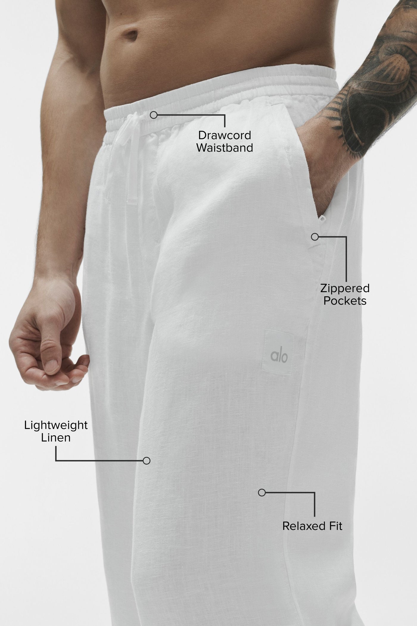 Pantalon Coupe Droite Linen Days - Blanc