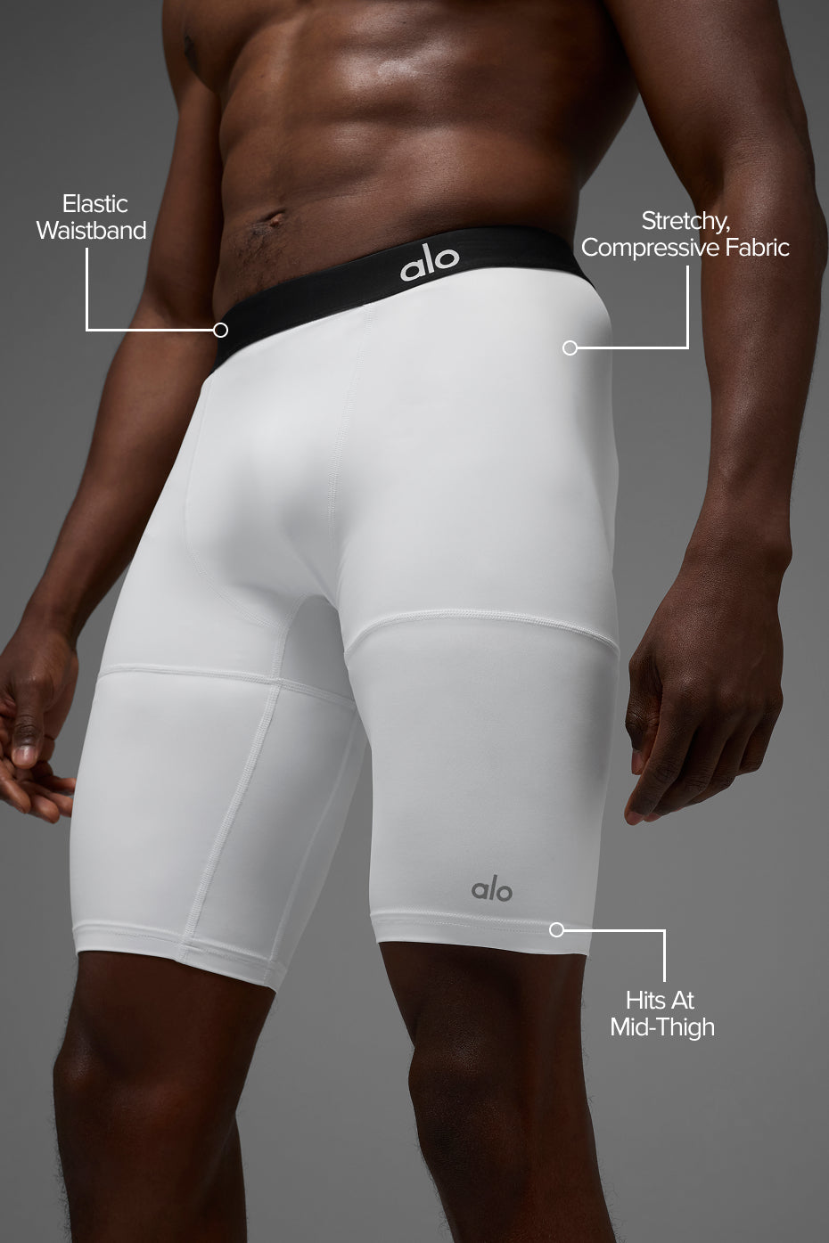 Short de compression de vol 9" - Blanc
