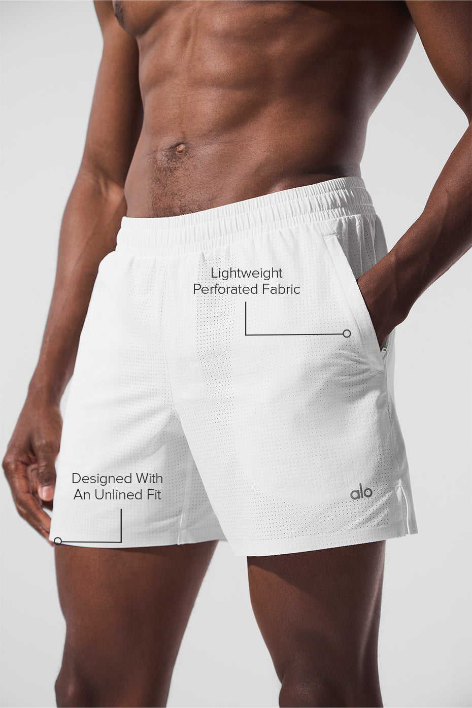 Short de course Traction 5" - Blanc