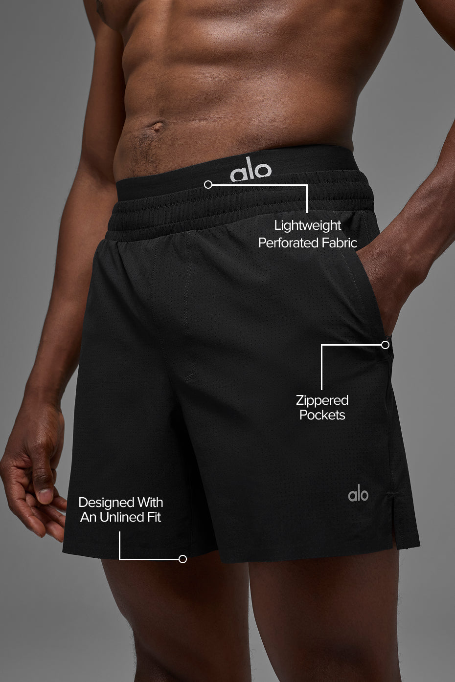 Short de course Traction 5" - Noir