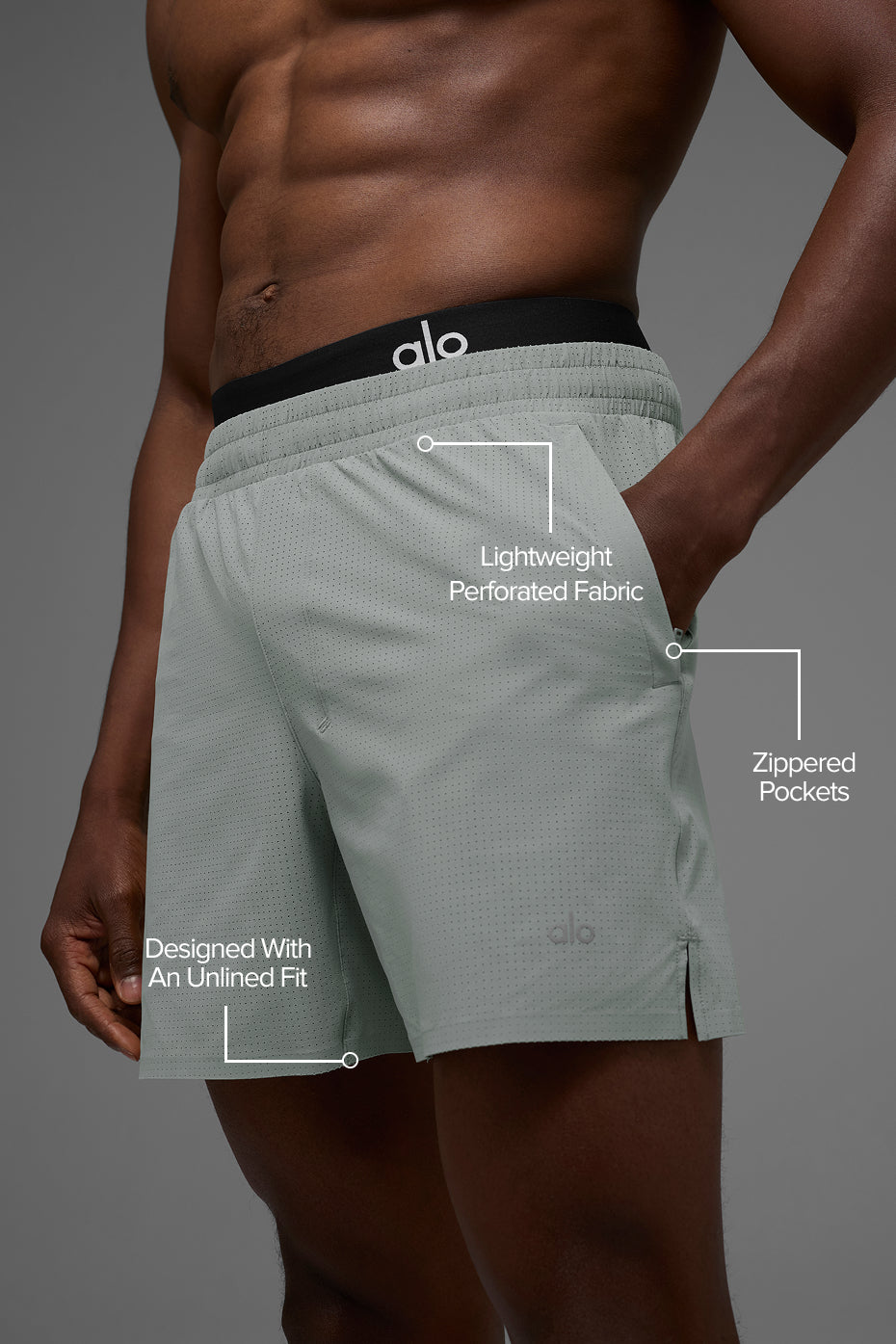 Short de course Traction 5" - Gris lunaire