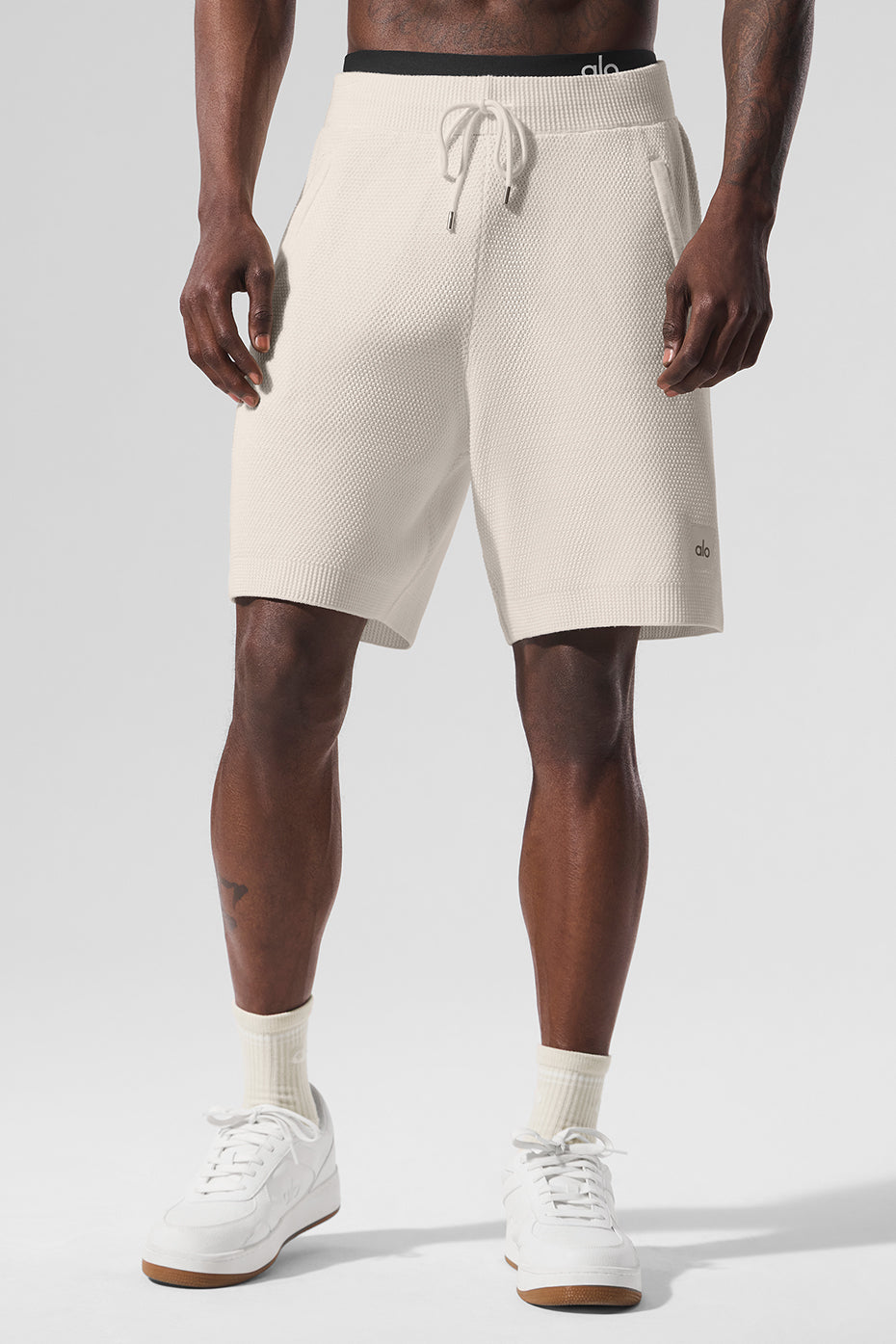 Short en maille avec pull Sports Club 7" - Ivory