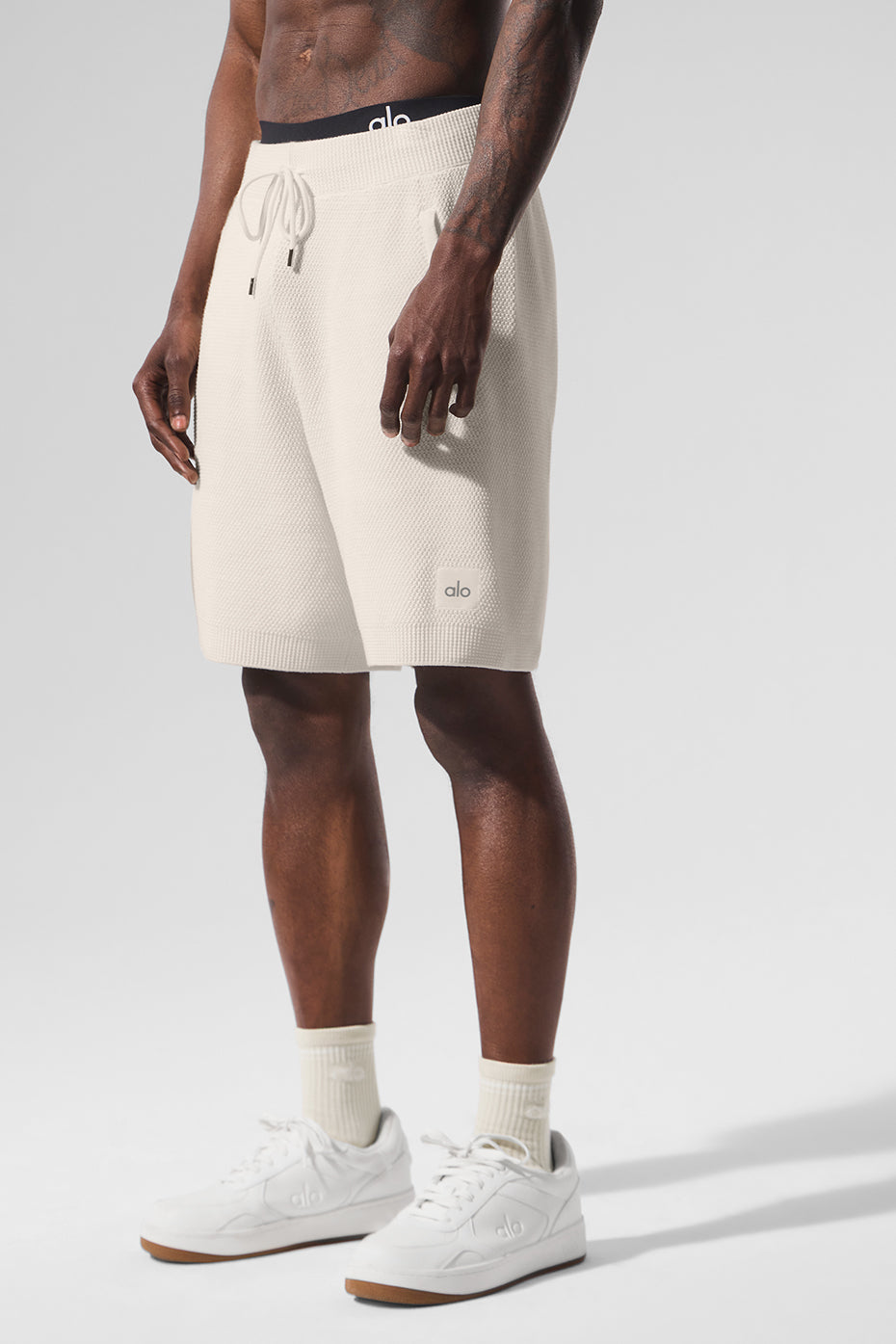 Short en maille avec pull Sports Club 7" - Ivory
