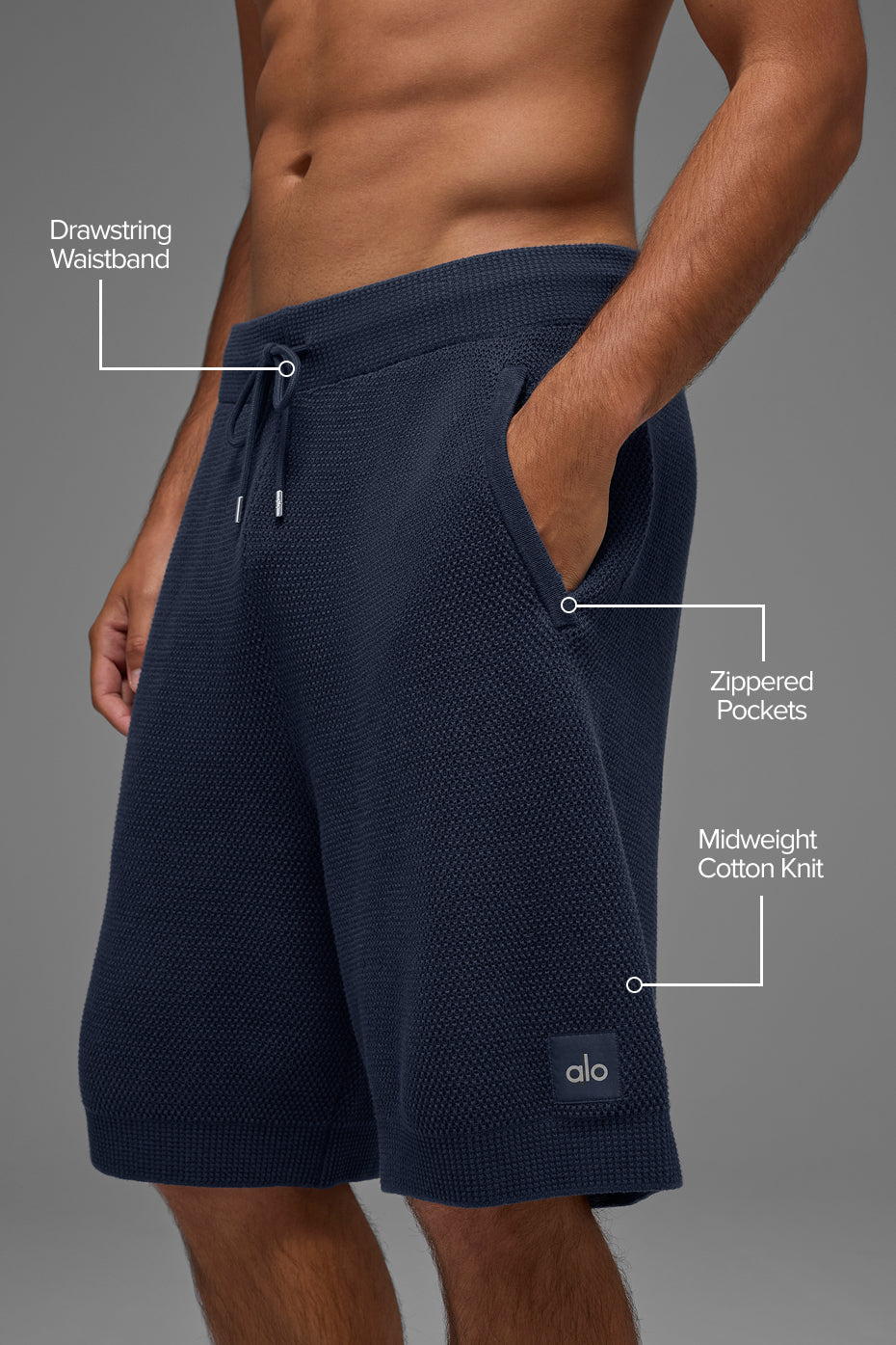 Short En Maille Sports Club 7" - Navy