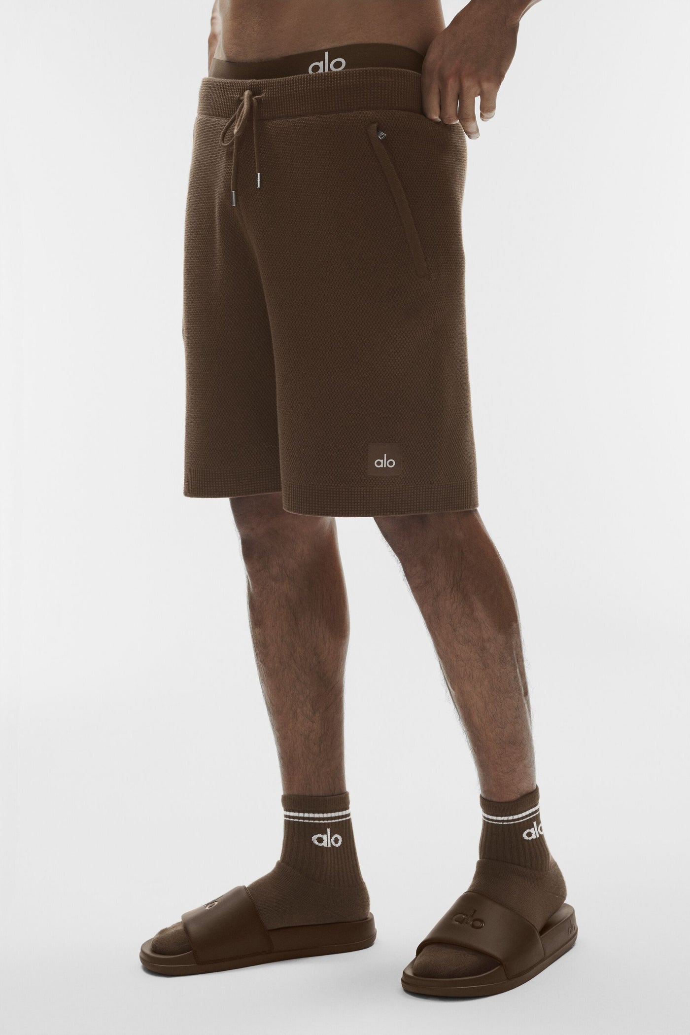 Short en maille avec pull Sports Club 7" - Espresso