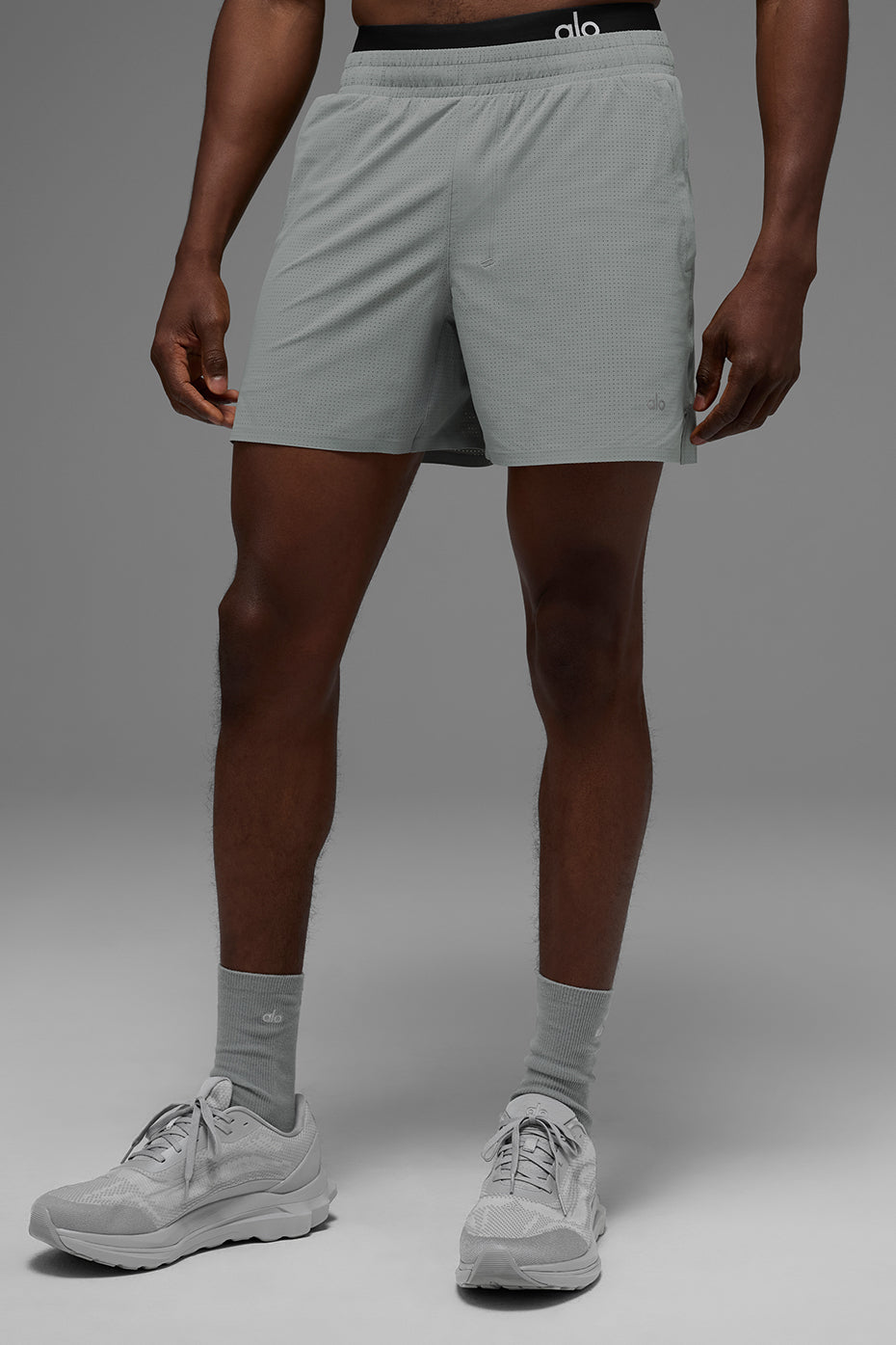 Short de course Traction 5" - Gris lunaire