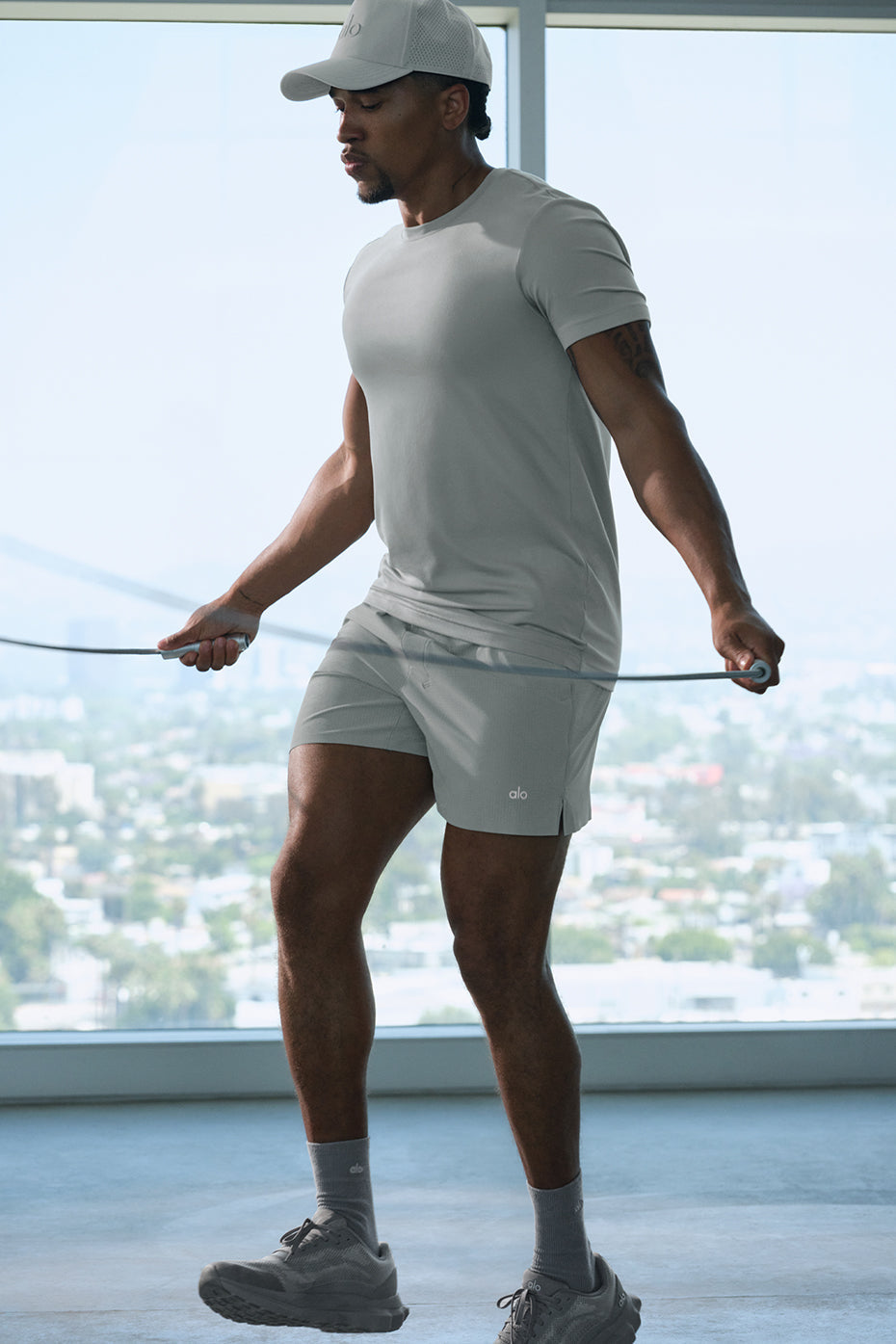 Short de course Traction 5" - Gris lunaire