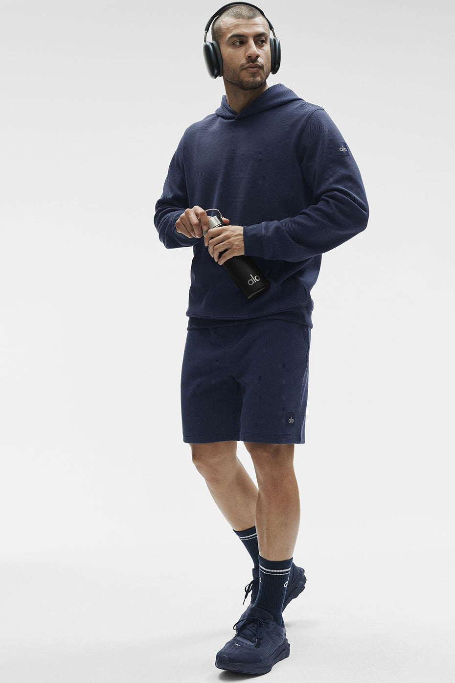 Short de détente gaufré 7 po - Bleu marine