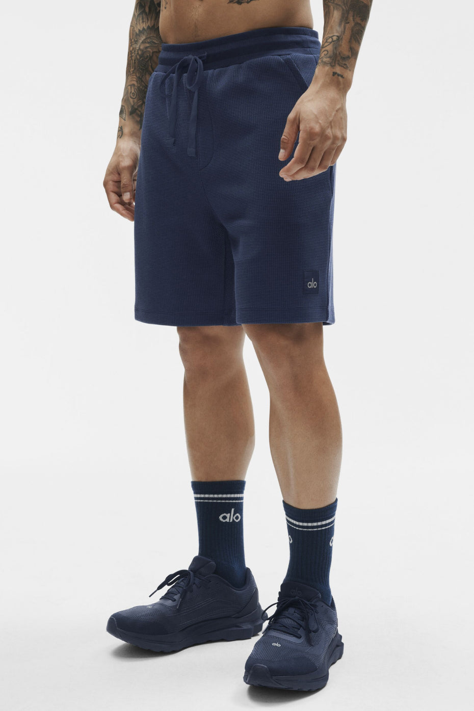 Short de détente gaufré 7 po - Bleu marine