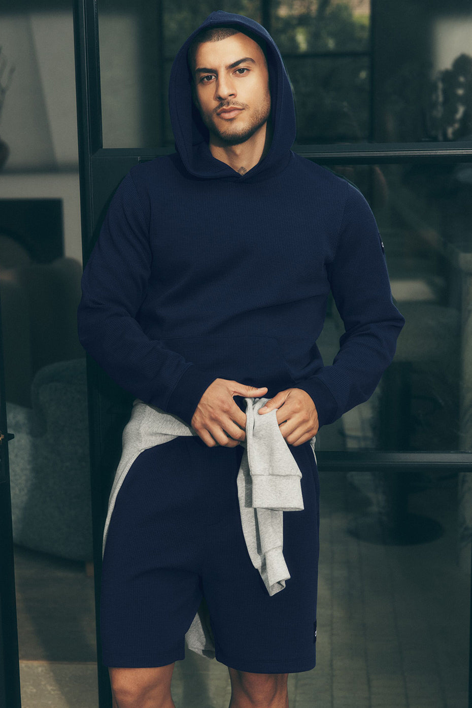 Short de détente gaufré 7 po - Bleu marine
