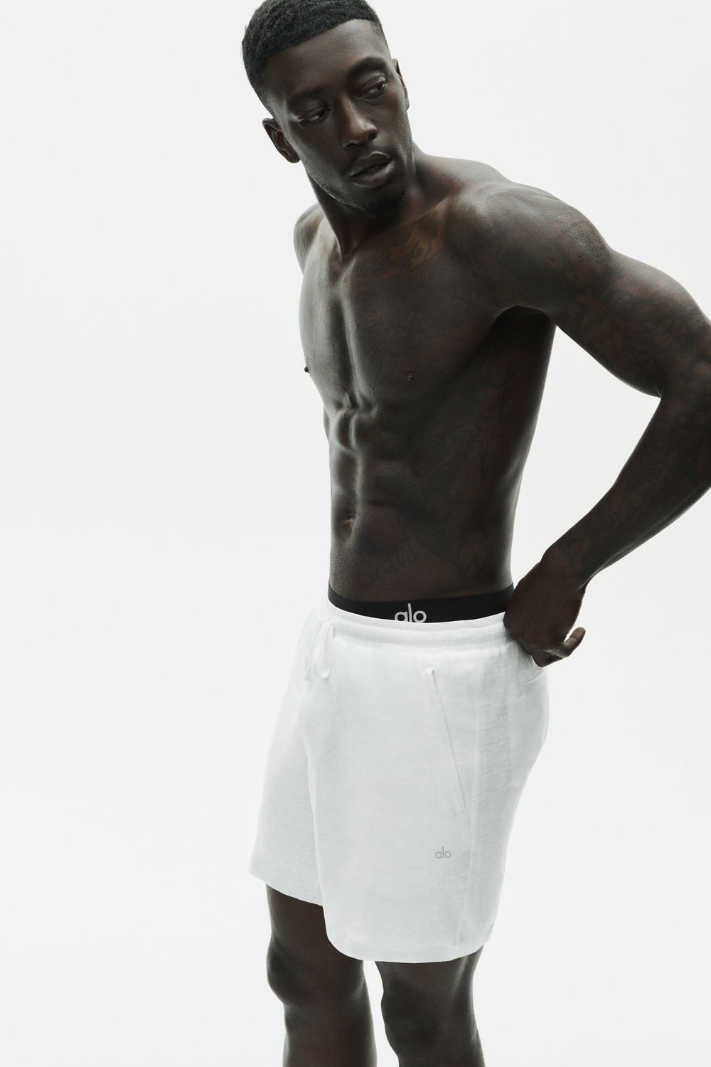 Short Coastal 7" en jersey de lin - Blanc