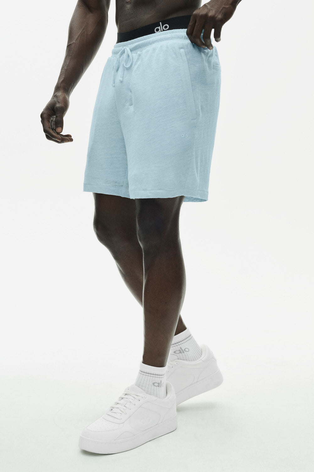 Short Coastal 7" en jersey de lin - Seaside Blue