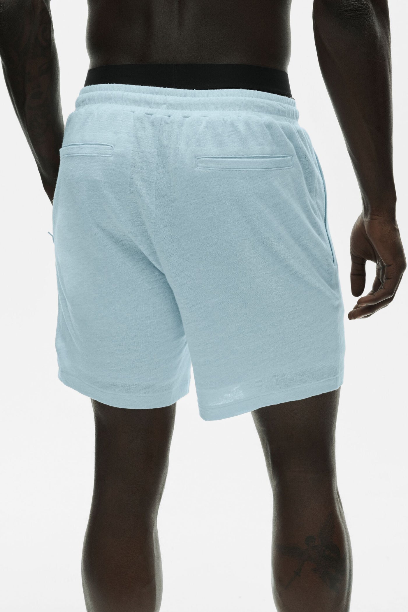 Short Coastal 7" en jersey de lin - Seaside Blue