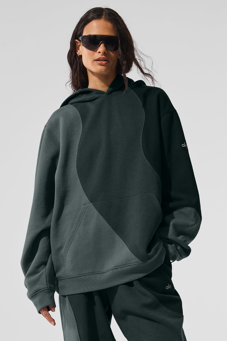 Sweat à capuche Make Waves - Charcoal Green Tonal