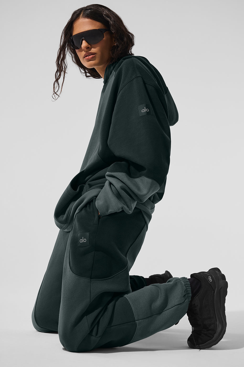 Sweat à capuche Make Waves - Charcoal Green Tonal