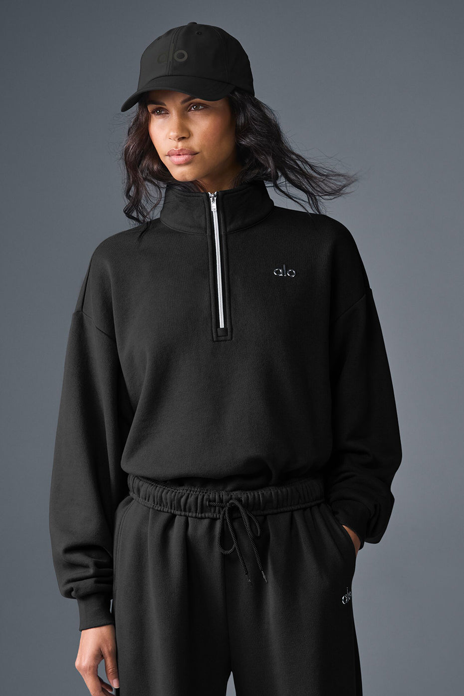 Pull Zippé 1/4 Accolade - Noir