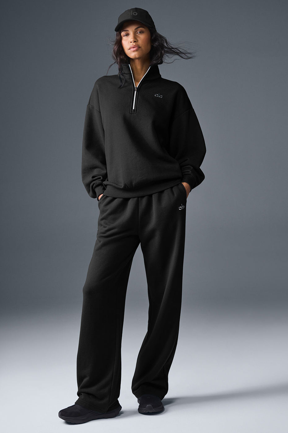 Pull Zippé 1/4 Accolade - Noir